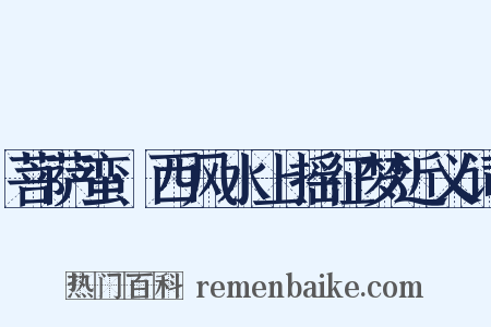 菩萨蛮·西风水上摇征梦近义词是什么意思的图片